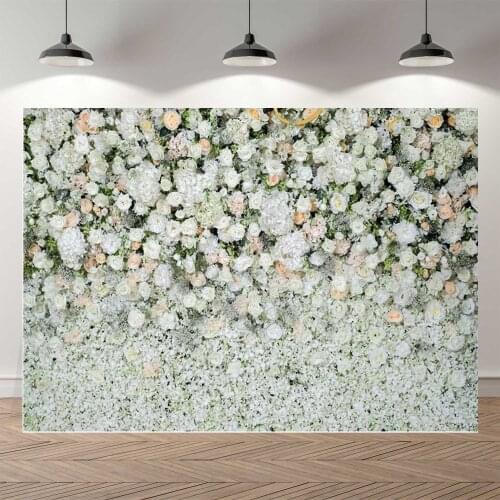 NeoBack Thin Vinyl Teal Champaigne Floral Wall Wedding Photo backgrounds Children Kids Photo Backdrops Party Welcome Board P4327