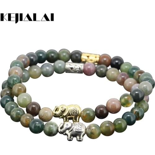 New Coming Women Bracelet,Fashion Charm Jewelry,Top Quality India Stone Beads Bracelet,Tibetan Silver Elephant Bracelet