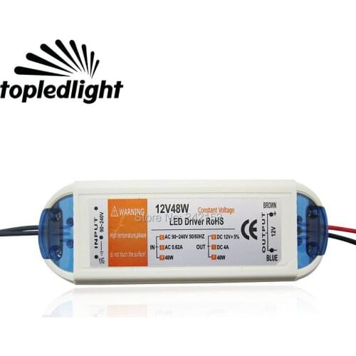 Portable Lighting Accessories 12V 4A 48W Led Power Supply Input AC90-240V Led Strip Light Power Converter ROHS Certification