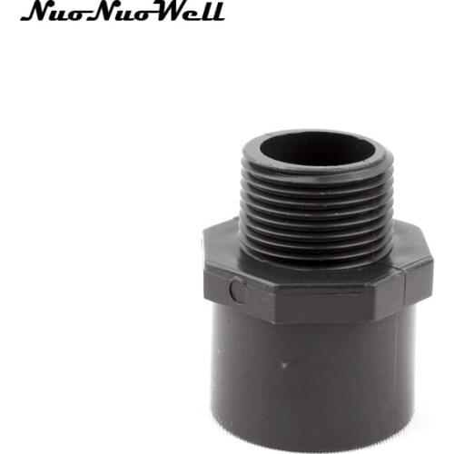 1pcs NuoNuoWell ANSI 1" Male Thread PVC Straight Connector Garden Irrigation Aquarium Supplies Pipe Adapter Fish Tank Fittings