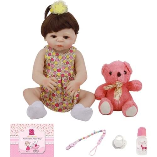 48CM Limited Collection Baby Cute Full Silicone Lifelike 18 Inch Newborn Bebe Reborn Dolls For Toddler Christmas Gifts Bath Toy