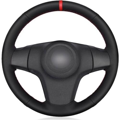 DIY Black Artificial Leather Car Steering Wheel Cover For Chevrolet Niva 2009-2017 (3-Spoke) Vauxhall Corsa (D) Opel Corsa (D)