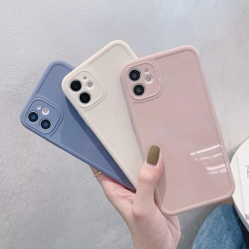 QIXTWO Fashion Candy Solid Color Phone Soft Case For iPhone 11 12 Mini Pro Max X Xs XR 7 8 Plus SE2020 Shockproof Silicone Cover