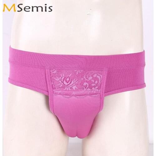 US Stock Men Hiding Gaff Panties Shaping Briefs Sissy Underwear Homme Gay Front Floral Lace Lingerie Sexy Crossdresser Underpant