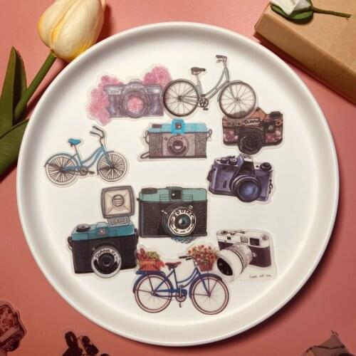 Vintage Camera Sticker DIY Scrapbooking Bottom Collage Phone Diary Album Happy Planner Gift Sealing Decoration