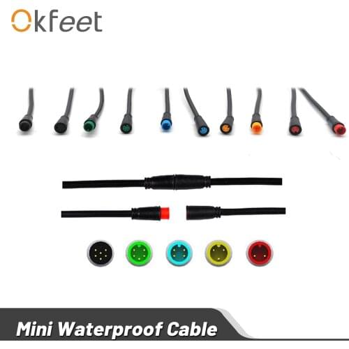 Okfeet Julet Mini Waterproof Cable Electrical Ebike 2 3 4 5 6 Pin Waterproof Extension Cable for Light Throttle Ebrake Display