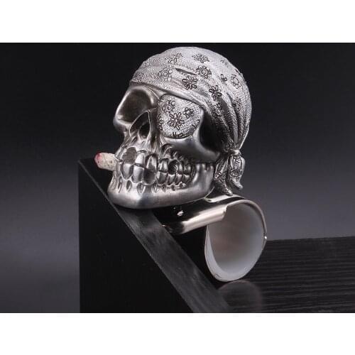 Skull Head Car Knob Flexible Easy Install Spinner Rotation Anti-slip Universal Steering Wheel Booster Tool Handle Grip RS-STW016