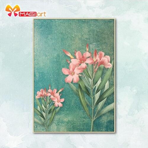 Cross stitch kits Embroidery needlework sets 11CT water soluble canvas patterns 14CT Floral style Blooming wildflower-NCMF244