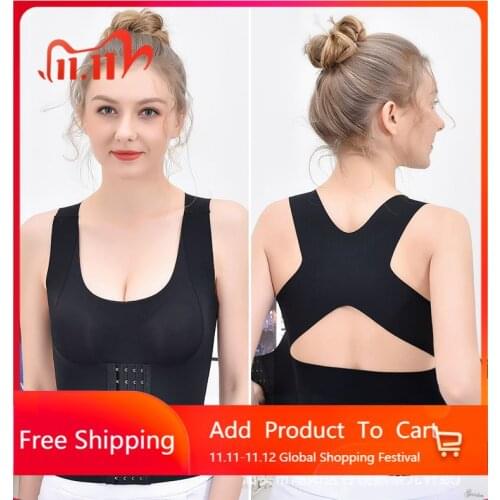 1pcs/2pcs Women Shapewear For Women Push Up Bra Posture Corrector Bralette Front Closure Female Underwear Cross Back Tops