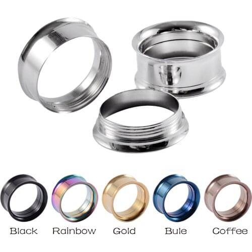 Showlove-6pairs Mixed Color Stainless Steel Internally Thread Ear Guage Expanders Tunnel Plugs Body Piercing Kit