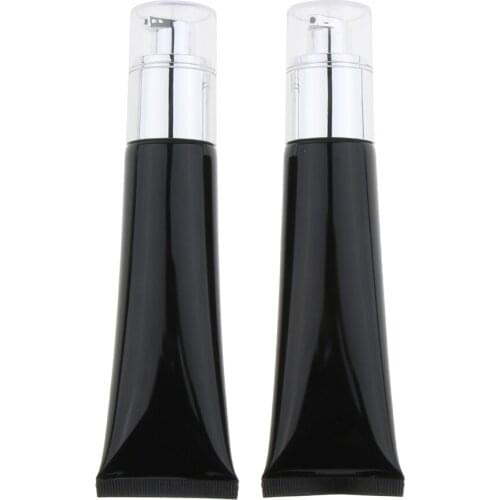 2 Pieces Refillable Empty Pump Bottle Makeup Cream Foundation Tube