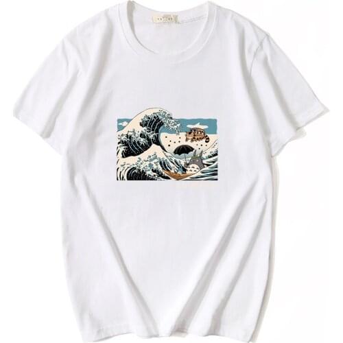 2021 summer new o-neck Mens t-shirt cartoon Kanagawa oki nami ura print short sleeve Plus Size women men t shirt tops tees