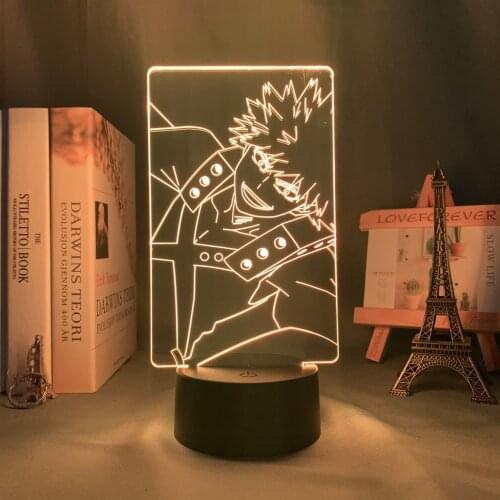 3d Led Night Light Bakugo My Hero Academia for Room Decor Birthday Gift Manga Gadget My Hero Academia Katsuki Bakugo Lamp Anime