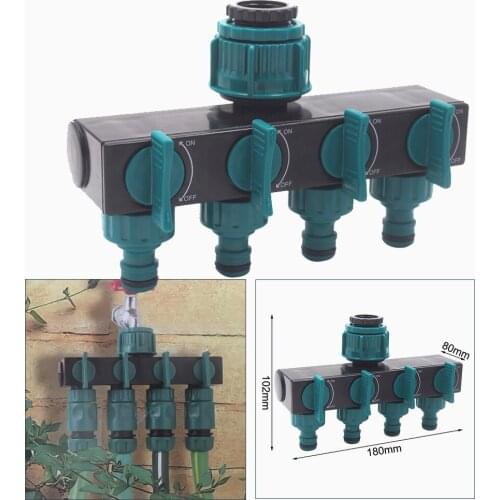 4 Way Tap Connector Garden Hose Splitter Faucet Water Hose Connector Garden Drip Irrigation Tools Water Distributor Tap Adapter