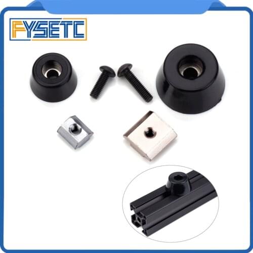 4 Sets Anti-vibration Rubber Landing Mat Feet For 2020/3030 Aluminum Profile Antivibration Feet With T Sliding Nut