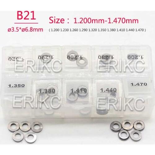 50PCS Adjusting Shim B21 Size 1.20mm-1.470mm1.50mm-1.77mm Common Rail Injector Adjustment Shim Gasket Washer for DENSO Ssangyong
