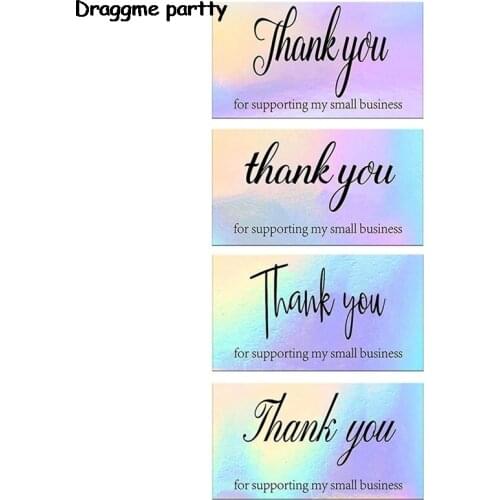 50Pcs/Pack Thank You Card For Your Order Greeting For Party Rainbow Thank You For Supporting My Small Business Cards