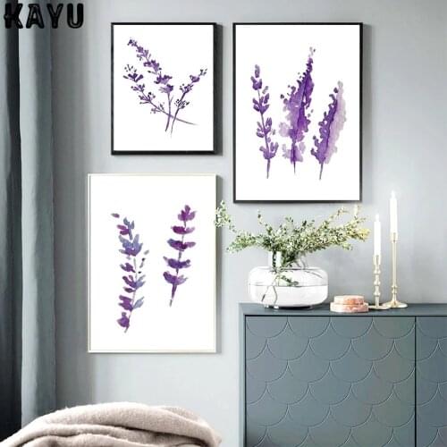 Watercolor Provance Lavender Poster Flowers Wall Art Print Nordic Canvas Painting Minimalist Picture Living Room Decoration
