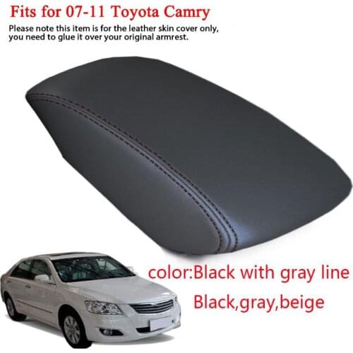 Car Leather Console Center Armrest Rest Box Cover for Toyota For Camry 2007-11 Gray/black /beige