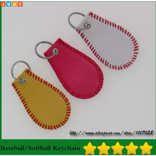 FREE SHIPPING, Softball Key Chain, Softball Keychain, Keychain, Softball, Leather Keychain, Baseball Keychain