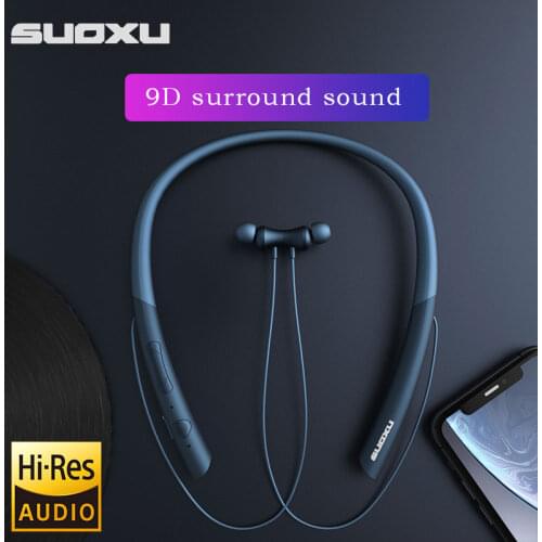 Earphone Wireless Bluetooth Headset Neck-Style For Sports Bluetooth 5.0 Noise Cancelling Stereo Sound Music For Android IOS