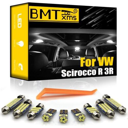 BMTxms 12Pcs For Volkswagen VW Scirocco R 3R 2009-2017 Canbus Vehicle LED Interior Map Dome Trunk Light Kit Auto Accessories