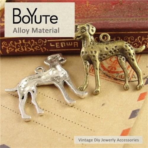 BoYuTe (40 Pieces/Lot) 30*30MM Antique Bronze Silver Plated Zinc Alloy Metal Dog Pendants for Jewelry Findings Diy Handmade