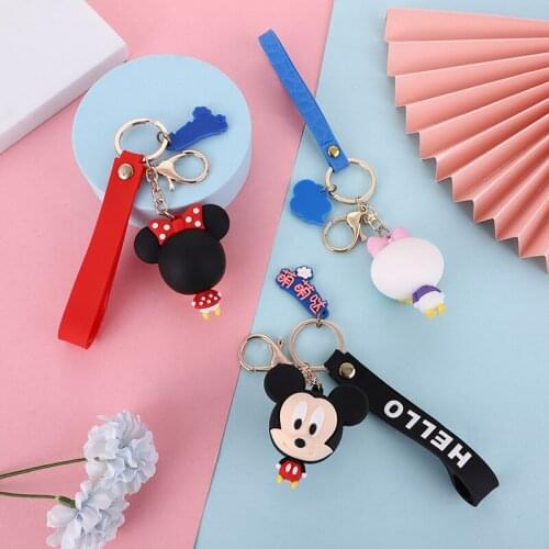 Disney Cartoon Mickey Minnie Daisy Keychain Bag Pendant Crane Machine Jewelry Doll Toys Silicone