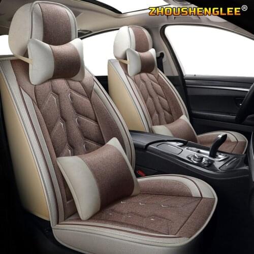 ZHOUSHENGLEE flax car seat cover For Toyota corolla chr auris wish aygo prius avensis camry 40 50 2018 car accessories
