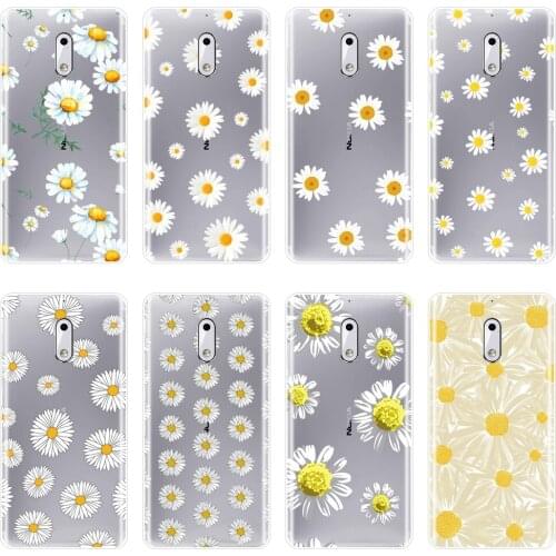 Daisy Flower White Floral Aesthetic Pretty Back Cover For Nokia 1 2 3 5 6 8 Soft Silicone Phone Case For Nokia X6 7 Plus Case