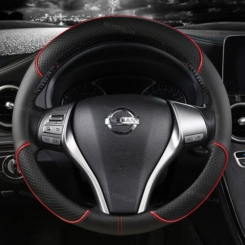 Car Steering Wheel Cover for Nissan Versa Almera Primera Tiida Terrano Qashqai J10 350z Kicks Patrol Murano NV200 Xtrail