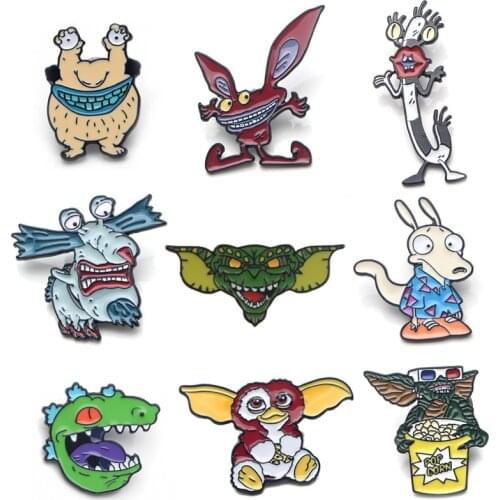 LT329 Monsters Cartoon Anime Enamel Pin Movie Brooches Bag Lapel Pin Cartoon Holiday Badge Jewelry Gift for Kids Friends