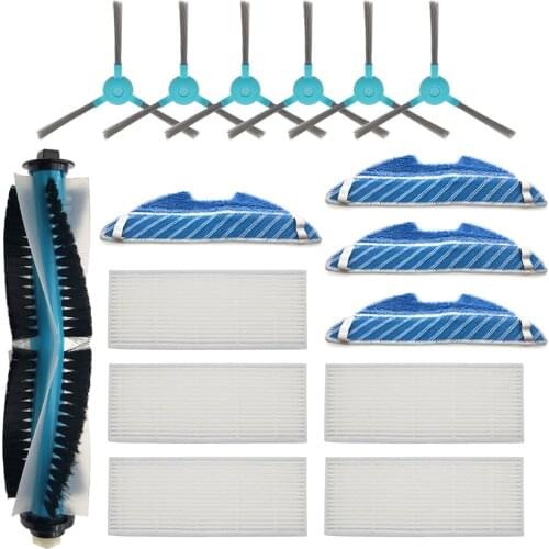 Hepa Air Filter Mop Cloth Replacement for Conga1290 1390 Robot Vacuum Cleaner Spare Accessories Main Roller Side Brush Parts