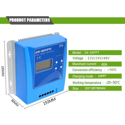 Multiple protection Mppt solar charge controller 20A 30A 40A MPPT solar panel charge controller 12v24v48v auto switch