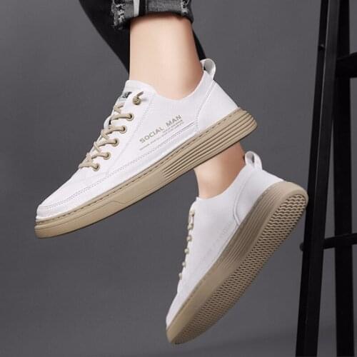 Non-Leather Casual Shoes White Middle Top Mens Shoes Man Sneakers Outdoor Comfortable Mesh Tide Shoes Fashion