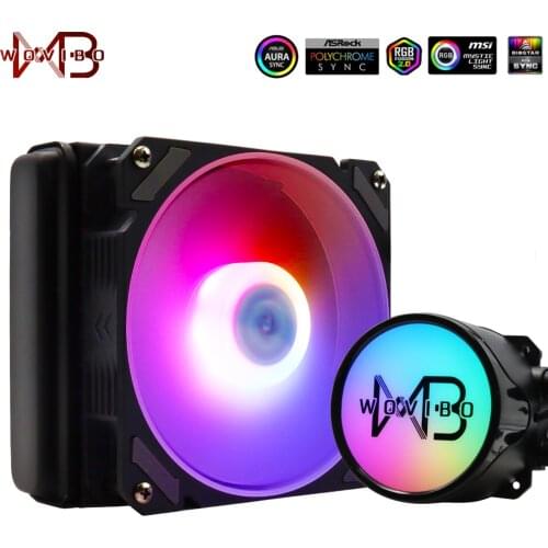 Wovibo Water Cooling Fan CPU Liquid Cooler Radiator PWM 4PIN RGB For Intel 115x 1200 1366 2011 X79 X99 AM3 AM4 Case Ventilador
