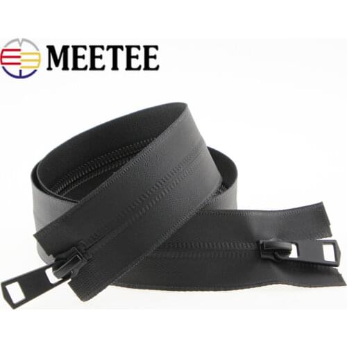 Meetee 2pcs 20-150cm 5# Nylon Invisible Waterproof Zipper Double Head Open-End Zip DIY Outdoor Jacket Garment Sewing Accessories