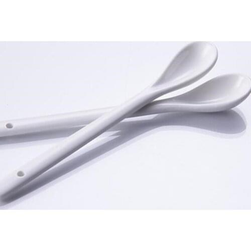 Mini Small White Rice Dessert Long Soup Children Spoon Set Ceramic Kitchen Table Tools Tableware Kids Gift Spoons F20173484