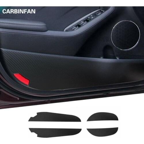 Car Styling Side Door Inner Decal Anti-kick Protective Carbon fiber Flim Sticker 4Pcs/Set For Kia K3 Cerato 2013 - 2017