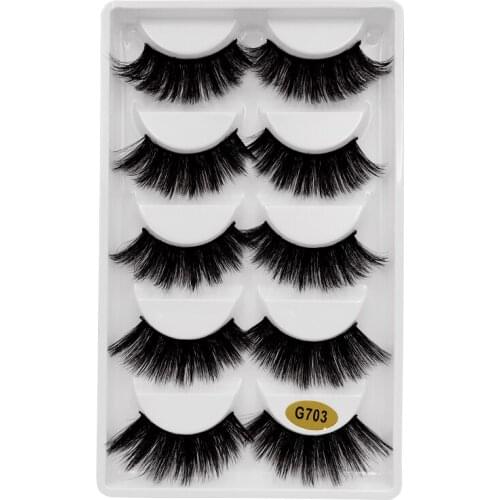 5 Pairs 3D Mink Eyelashes stright Make up Eyelashes Natural Long Wispy Eyelashes Extension Lashes Makeup False Eyelashes