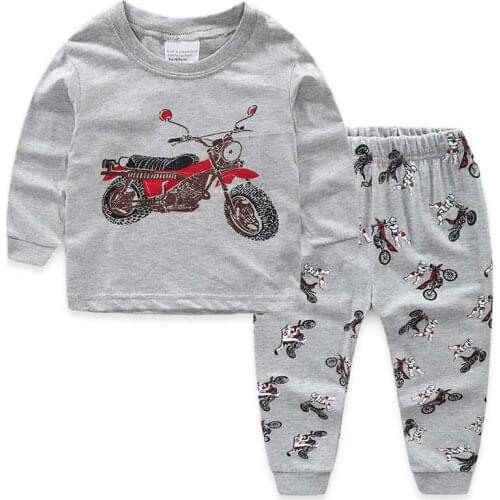 New Children Pajamas Set Kids Baby Boys Cartoon Casual Pijamas Kids Long Sleeve Pyjamas Sleepwear Nightgown