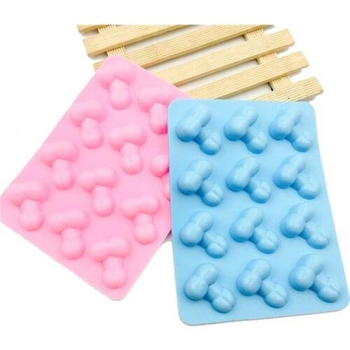 New Arrival 1pc Sexy Penis Silicone Cake Mold 12 Holes Ice Cube Tray DIY Silicone Chocolate Molds