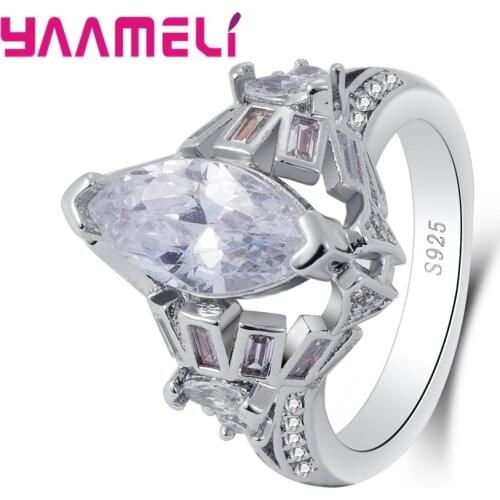 Charm Crystal Rhinestone Jewelry Shiny Stone Rings For Women Vintage Fashion Full Size Complicated Design Anel jewelry