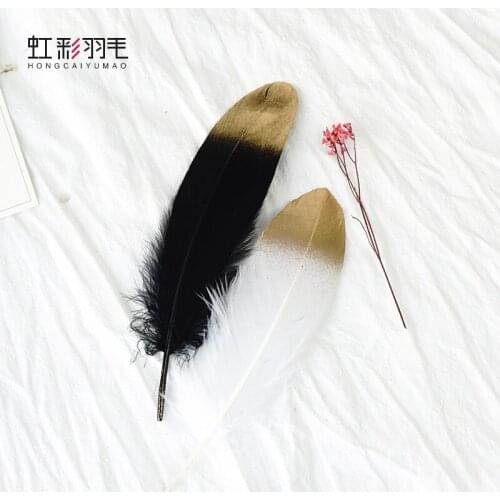 Wholesale 10-100-500pcs Gold Color Goose/Duck/Turkey Feathers DIY Wedding Decoration Accessories Plumes DIY Feathers For Crafts