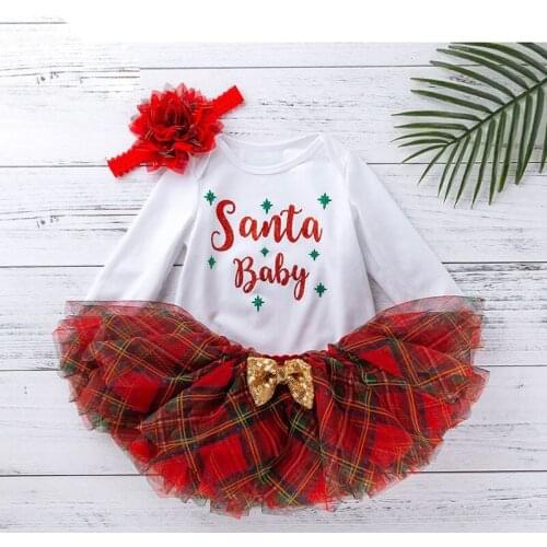 Baby Girls 2020 Christmas Clothes Set Fashion Princess Newborn 0-24M Kids Girls Clothes Party Baptism Girl Christmas Clothes