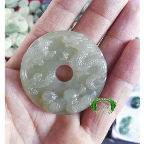 Genuine white jade pendant hollow handcarved jade dragon jadeite jade penants necklaces jade jewelry jade necklace