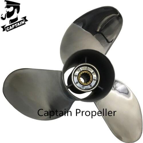 Captain Propeller 13 7/8x21 Fit Tohatsu Outboard Engines 70HP 75HP 90HP 115HP 120HP 140HP Stainless Steel 15 Tooth Spline LH