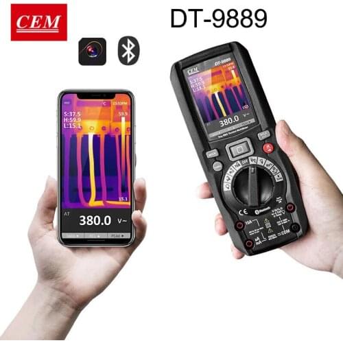 CEM Digital Multimeter Profesional Industrial Infrared Thermal Imager With Bluetooth True RMS CEM DT-9889 Two-In-One Tester