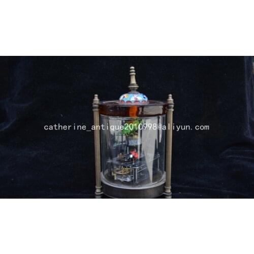 Rare Old Qing Dynasty royal clock \ mechanical watch, copper carved Grasshopper cage, can work,Free shipping