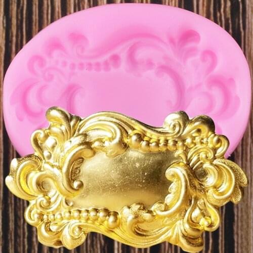 Baroque Relief Border Silicone Molds DIY Cupcake Topper Fondant Cake Decorating Tools Candy Clay Chocolate Cookie Baking Moulds